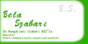 bela szabari business card